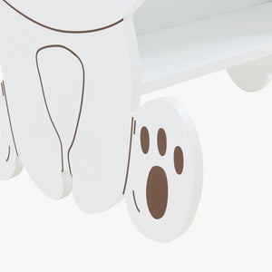 Scaffale Tårnby per Cameretta Libreria Bassa a 2 Ripiani 60x56x56 cm Design Orsacchiotto - Bianco [en.casa]