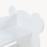 Scaffale Tårnby per Cameretta Libreria Bassa a 2 Ripiani 60x56x56 cm Design Orsacchiotto - Bianco [en.casa]