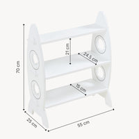 Scaffale Tårnby per Cameretta Libreria Bassa a 3 Ripiani 70x55x25 cm Design Razzo - Bianco [en.casa]
