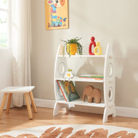 Scaffale Tårnby per Cameretta Libreria Bassa a 3 Ripiani 70x55x25 cm Design Razzo - Bianco [en.casa]