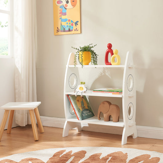 Scaffale Tårnby per Cameretta Libreria Bassa a 3 Ripiani 70x55x25 cm Design Razzo - Bianco [en.casa]