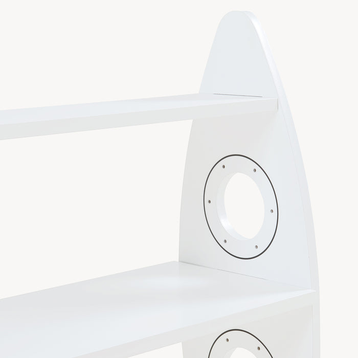 Scaffale Tårnby per Cameretta Libreria Bassa a 3 Ripiani 70x55x25 cm Design Razzo - Bianco [en.casa]