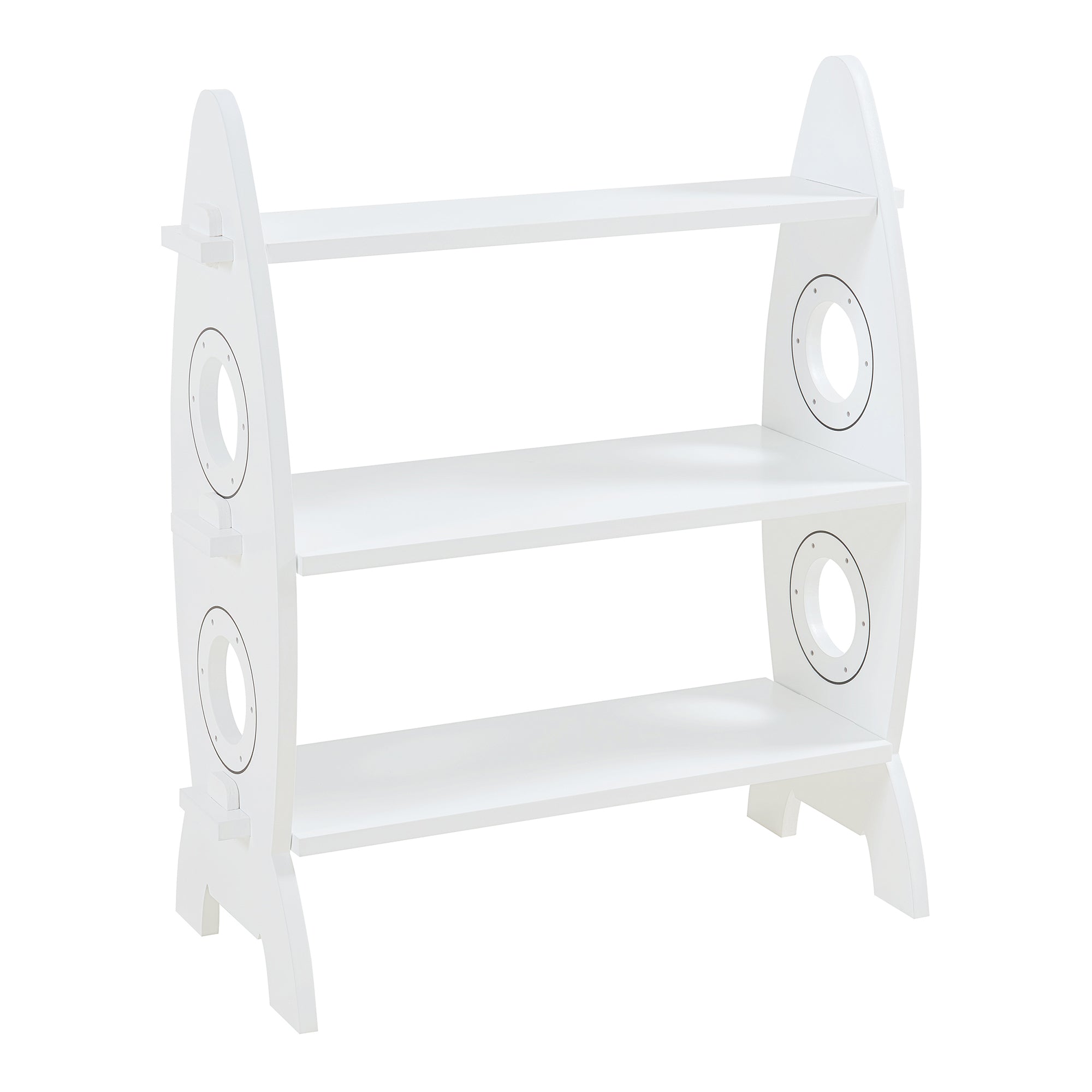 Scaffale Tårnby per Cameretta Libreria Bassa a 3 Ripiani 70x55x25 cm Design Razzo - Bianco [en.casa]