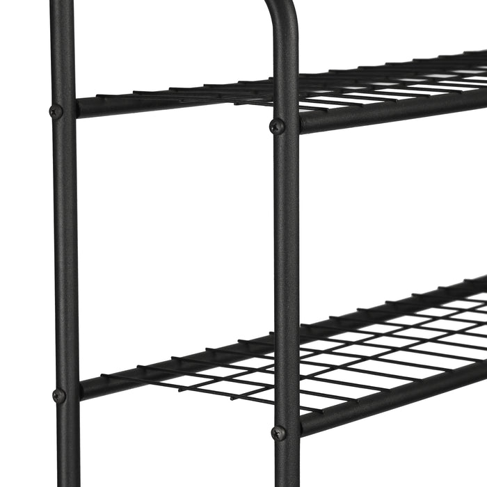 Sovrastruttura 'Nordborg' per Lavatrice Scaffale Salvaspazio - Metallo, Nero [en.casa]