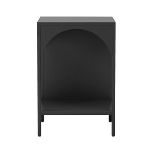Tavolino Akaa con Scomparto Aperto Arcuato 52 x 35 x 35 cm Nero [en.casa]