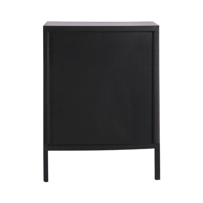 Tavolino Akaa con Scomparto Aperto Arcuato 52 x 35 x 35 cm Nero [en.casa]