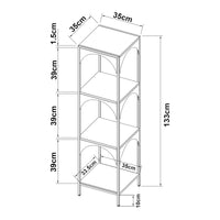 Scaffale Akaa con Scomparti Aperti Arcuati 133 x 35 x 35 cm Nero [en.casa]