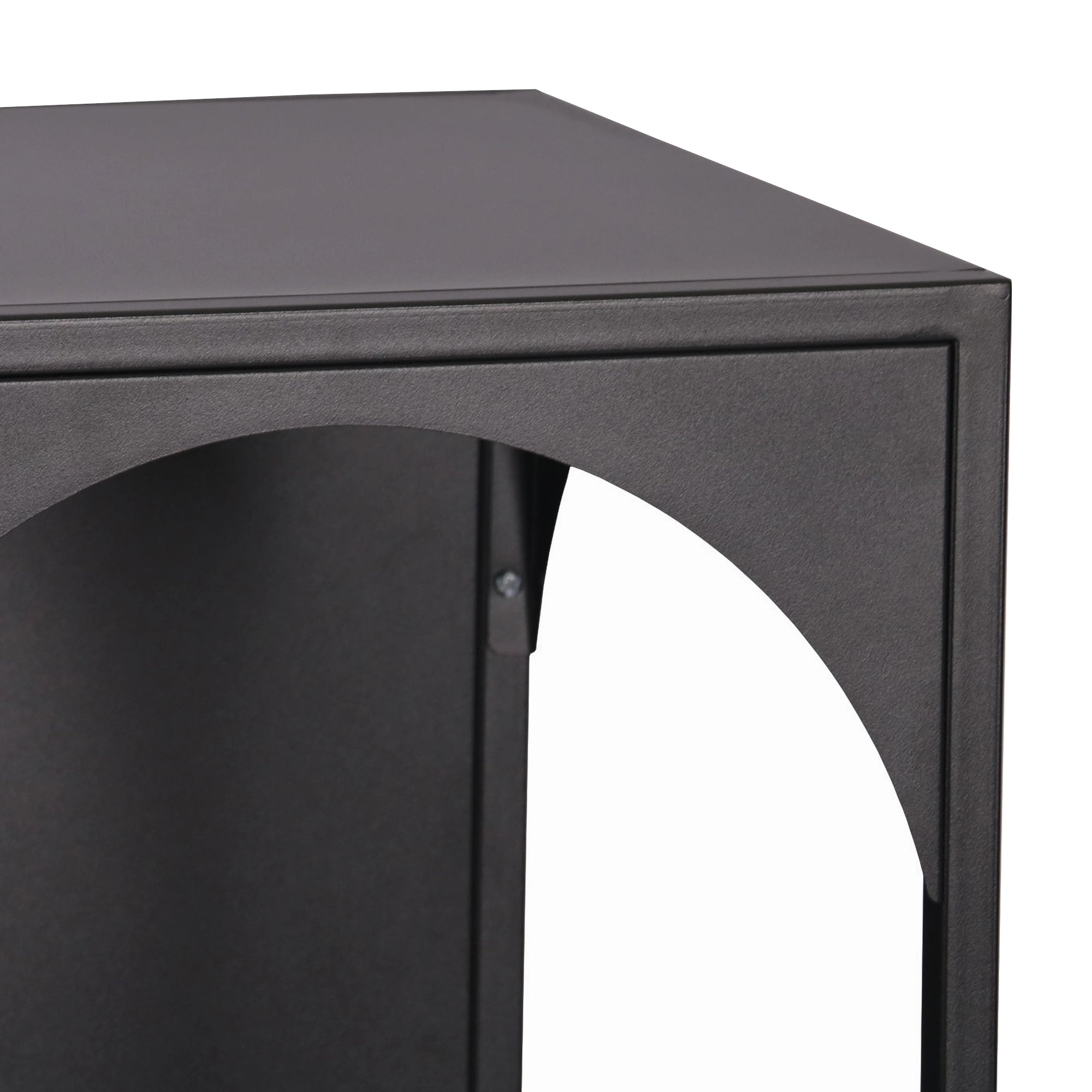 Scaffale Akaa con Scomparti Aperti Arcuati 133 x 35 x 35 cm Nero [en.casa]