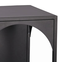 Scaffale Akaa con Scomparti Aperti Arcuati 133 x 35 x 35 cm Nero [en.casa]