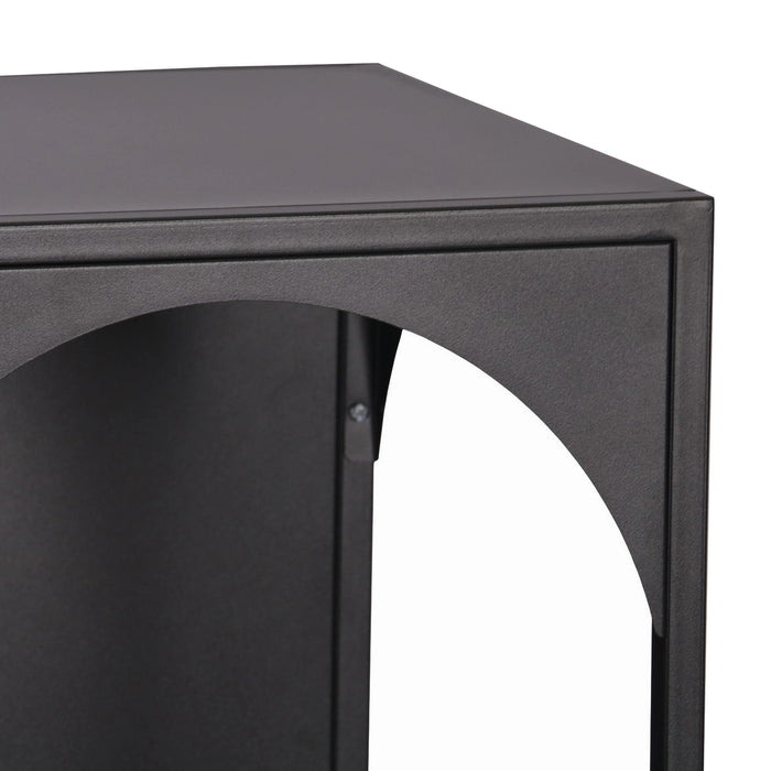 Scaffale Akaa con Scomparti Aperti Arcuati 133 x 35 x 35 cm Nero [en.casa]