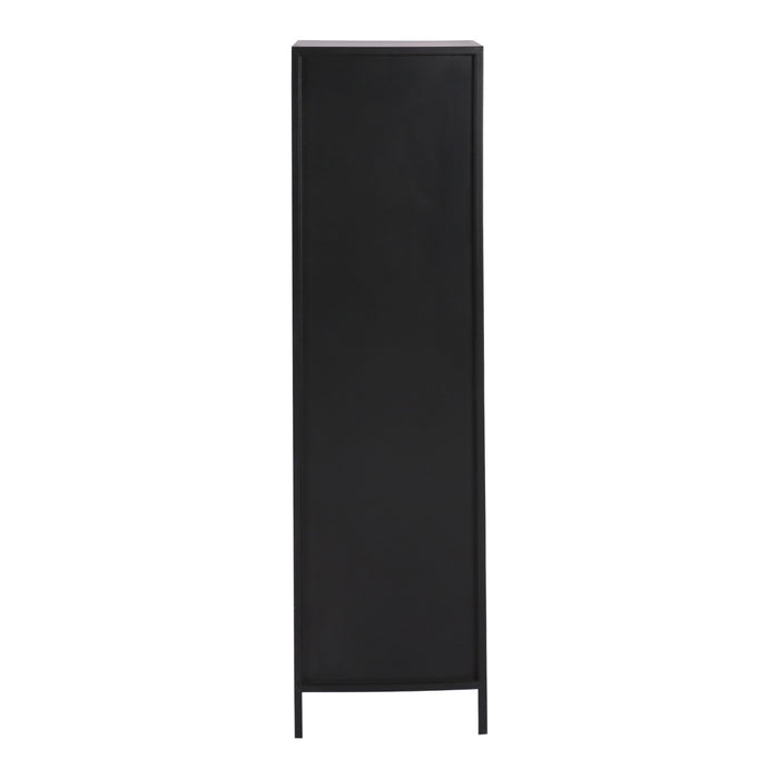 Scaffale Akaa con Scomparti Aperti Arcuati 133 x 35 x 35 cm Nero [en.casa]