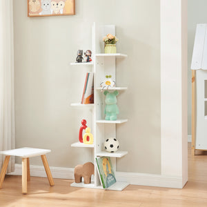 Scaffale da Terra Rødekro Libreria Mobile Espositore a 9 Piani da Appoggio 122x40x20 cm Bianco [en.casa]