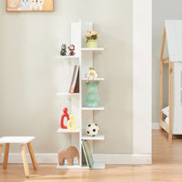 Scaffale da Terra Rødekro Libreria Mobile Espositore a 9 Piani da Appoggio 122x40x20 cm Bianco [en.casa]