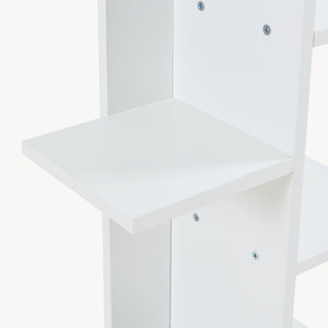 Scaffale da Terra Rødekro Libreria Mobile Espositore a 9 Piani da Appoggio 122x40x20 cm Bianco [en.casa]