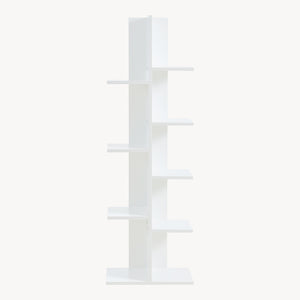 Scaffale da Terra Rødekro Libreria Mobile Espositore a 9 Piani da Appoggio 122x40x20 cm Bianco [en.casa]