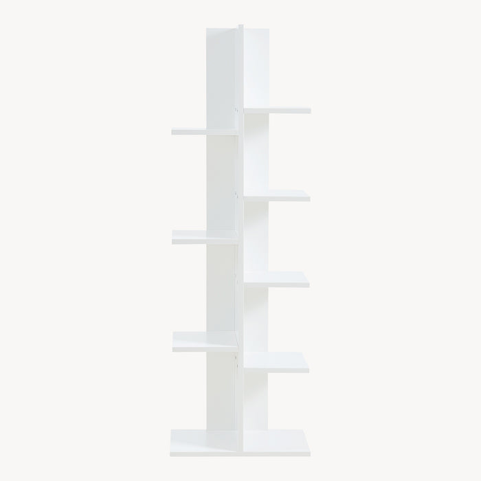 Scaffale da Terra Rødekro Libreria Mobile Espositore a 9 Piani da Appoggio 122x40x20 cm Bianco [en.casa]