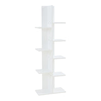 Scaffale da Terra Rødekro Libreria Mobile Espositore a 9 Piani da Appoggio 122x40x20 cm Bianco [en.casa]