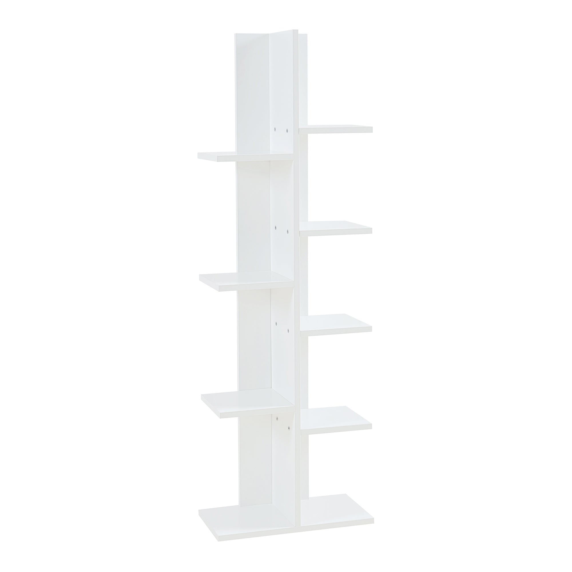 Scaffale da Terra Rødekro Libreria Mobile Espositore a 9 Piani da Appoggio 122x40x20 cm Bianco [en.casa]