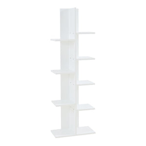 Scaffale da Terra Rødekro Libreria Mobile Espositore a 9 Piani da Appoggio 122x40x20 cm Bianco [en.casa]