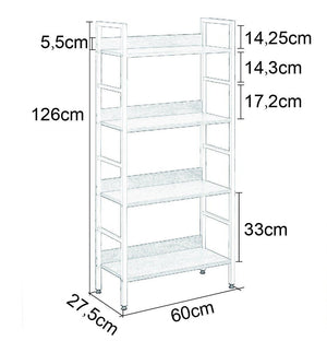 Libreria verticale in metallo rovere chiaro bianco 19_0000396