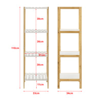 Scaffale Balsfjord in Bambù con 4 Ripiani in MDF [en.casa]