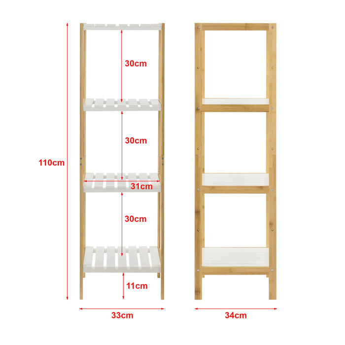 Scaffale Balsfjord in Bambù con 4 Ripiani in MDF [en.casa]