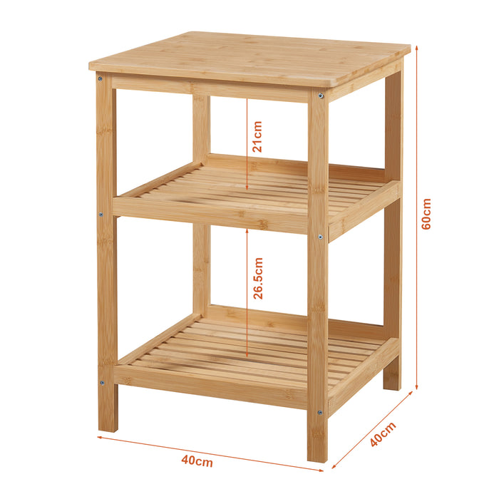 Scaffale Basso 'Ikerasak' in bambù con 3 Livelli Portaoggetti [en.casa]