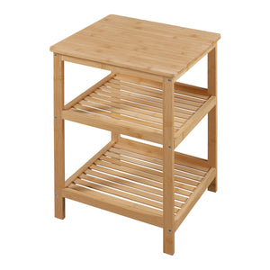 Scaffale Basso 'Ikerasak' in bambù con 3 Livelli Portaoggetti [en.casa]