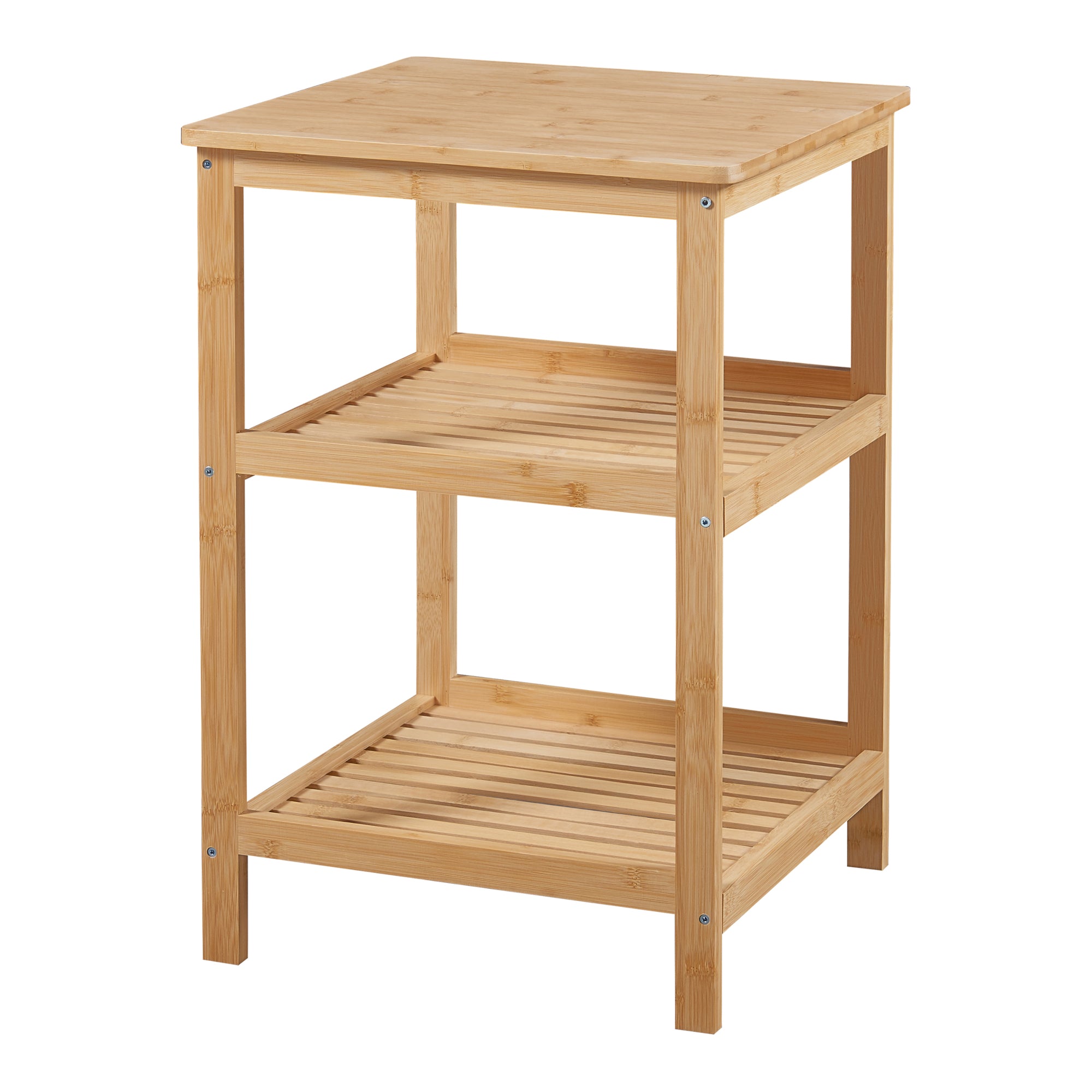 Scaffale Basso 'Ikerasak' in bambù con 3 Livelli Portaoggetti [en.casa]