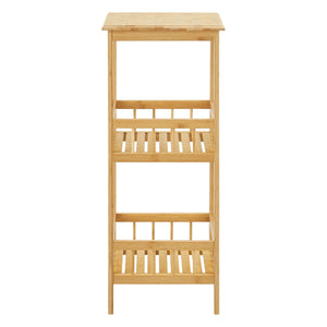 Scaffale in Bambù 'Pyhäjärvi' a 3 Ripiani Portaoggetti Portapiante- color Naturale [en.casa]