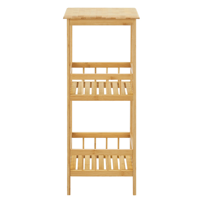 Scaffale in Bambù 'Pyhäjärvi' a 3 Ripiani Portaoggetti Portapiante- color Naturale [en.casa]