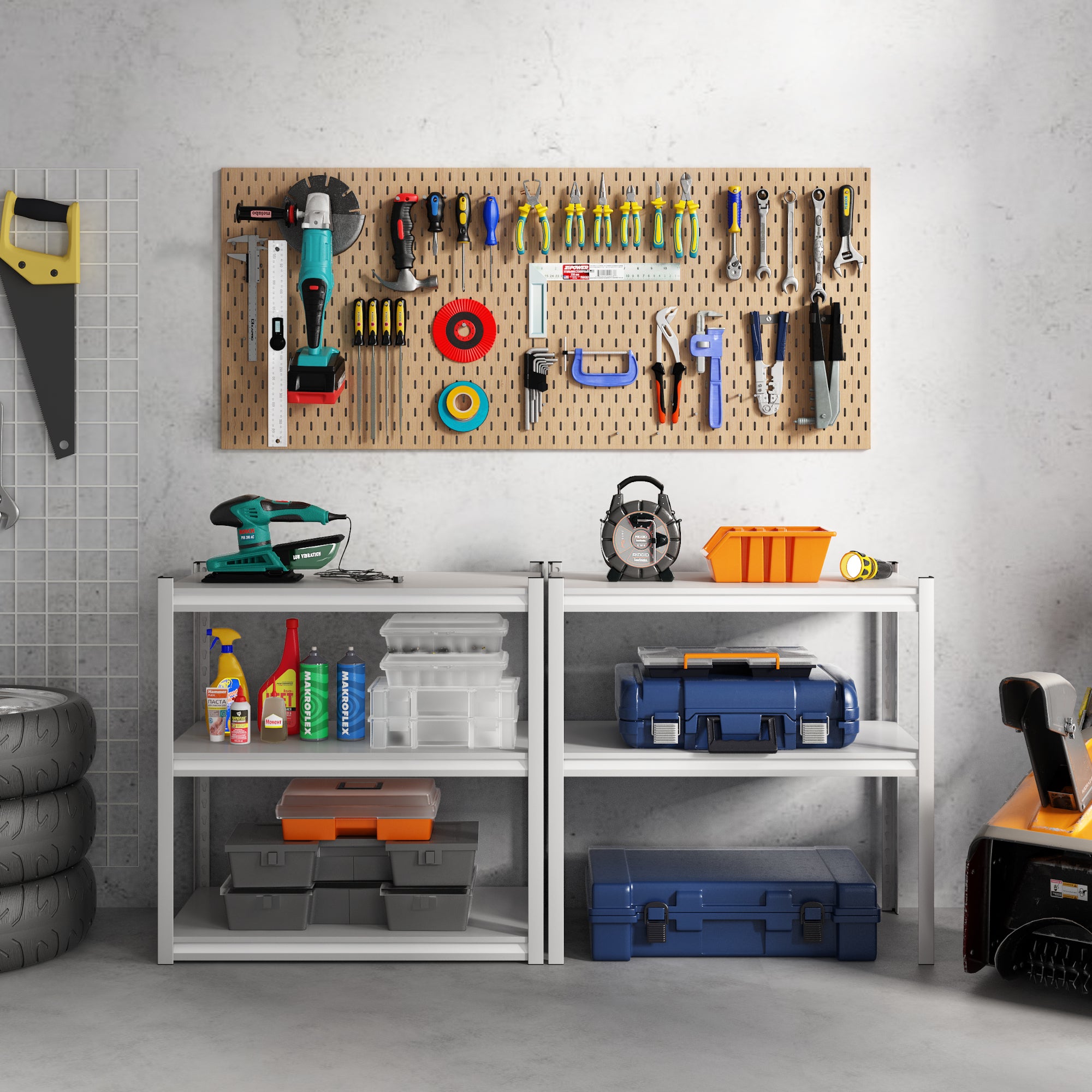 Scaffale Industriale Austrheim in Acciaio 183 x 90 x 40 cm Bianco [en.casa]