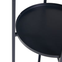 Portavasi Tuusula con 3 Sottovasi Portapiante in Metallo Nero 94 x 25 cm [en.casa]