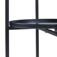 Portavasi Tuusula con 3 Sottovasi Portapiante in Metallo Nero 94 x 25 cm [en.casa]