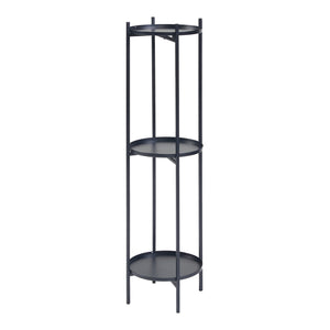 Portavasi Tuusula con 3 Sottovasi Portapiante in Metallo Nero 94 x 25 cm [en.casa]