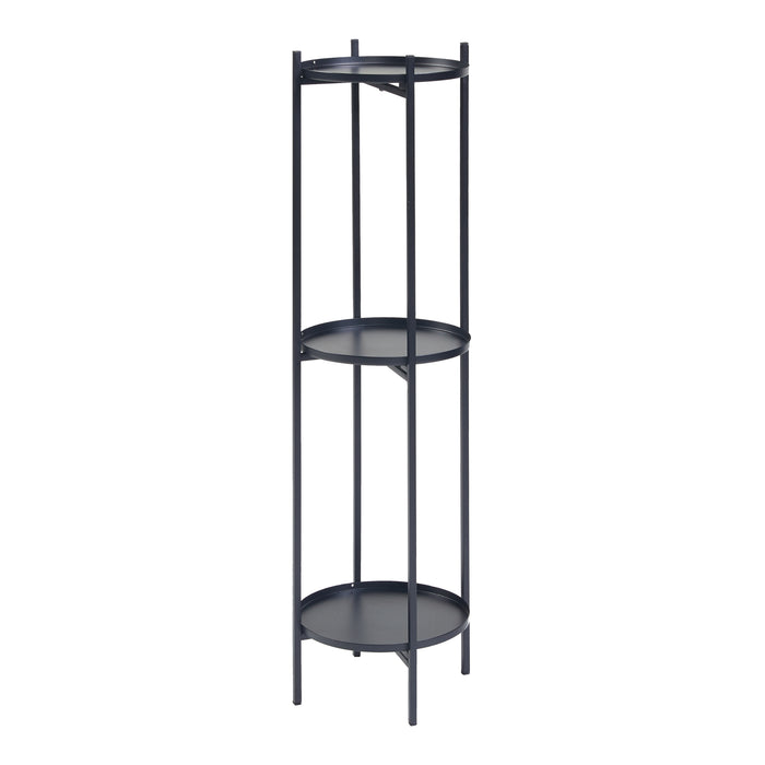 Portavasi Tuusula con 3 Sottovasi Portapiante in Metallo Nero 94 x 25 cm [en.casa]