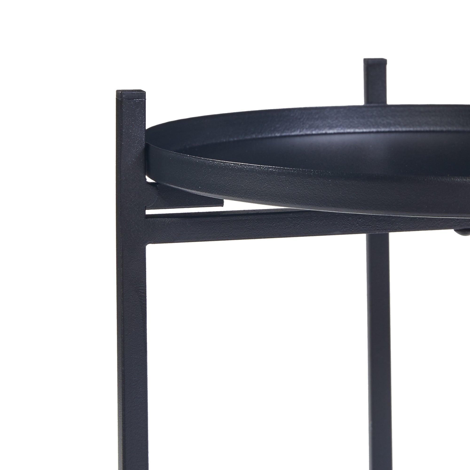 Portavasi Tuusula con 2 Sottovasi Portapiante in Metallo Nero 54 x 25 cm [en.casa]