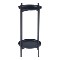Portavasi Tuusula con 2 Sottovasi Portapiante in Metallo Nero 54 x 25 cm [en.casa]