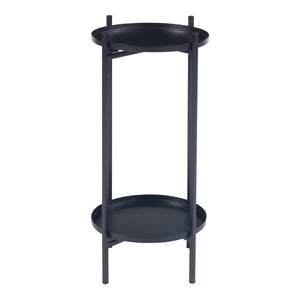 Portavasi Tuusula con 2 Sottovasi Portapiante in Metallo Nero 54 x 25 cm [en.casa]