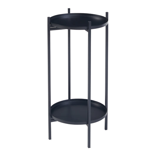 Portavasi Tuusula con 2 Sottovasi Portapiante in Metallo Nero 54 x 25 cm [en.casa]