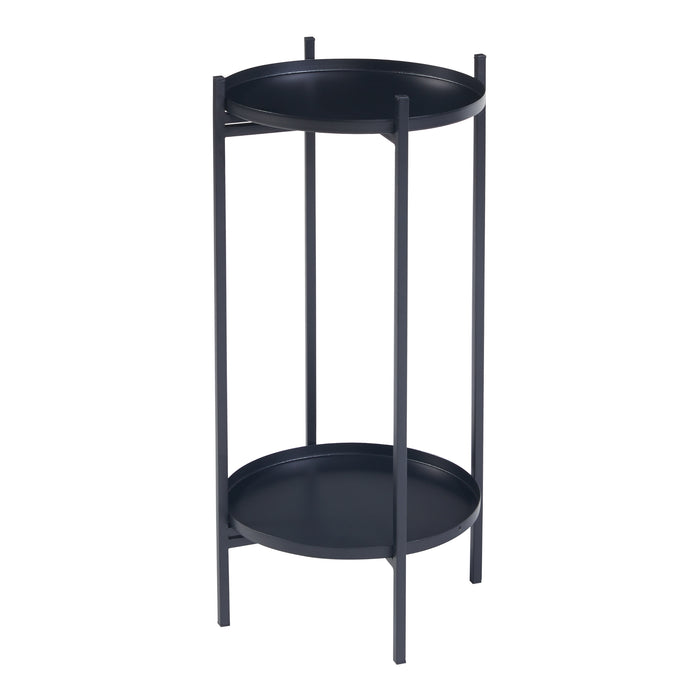 Portavasi Tuusula con 2 Sottovasi Portapiante in Metallo Nero 54 x 25 cm [en.casa]