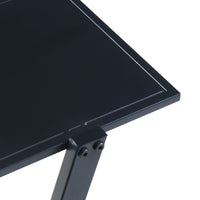 Consolle da Divano Rollag a Forma di Z con 3 Ripiani 72 x 40 x 25 cm Metallo Nero [en.casa]