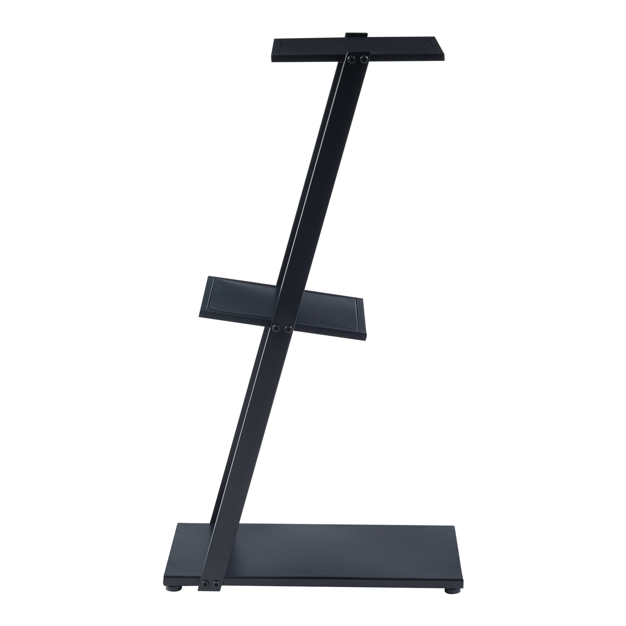 Consolle da Divano Rollag a Forma di Z con 3 Ripiani 72 x 40 x 25 cm Metallo Nero [en.casa]