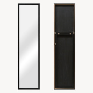Specchio da Terra 'Giovinazzo' a Figura Intera 150 x 35 cm Cornice in MDF - Nero [en.casa]