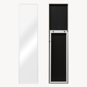 Specchio da Terra 'Giovinazzo' a Figura Intera 150 x 35 cm Cornice in MDF - Bianco [en.casa]