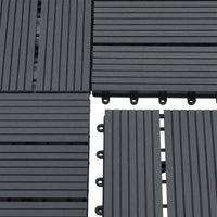 Set di 11 piastrelle da giardino in legno composito 1m² 30 x 30 x 2,2 cm grigio scuro 03_0006874