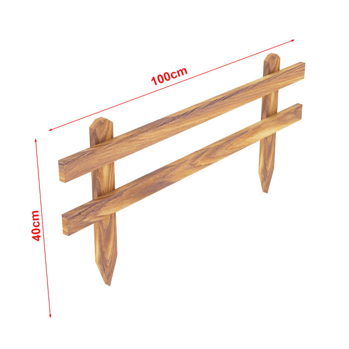 Bordure da Giardino 'Krölpa' in Set da 2 Pezzi Bordo per Aiuole Bordo per Prato in Legno di Pino 2x 100 cm - color