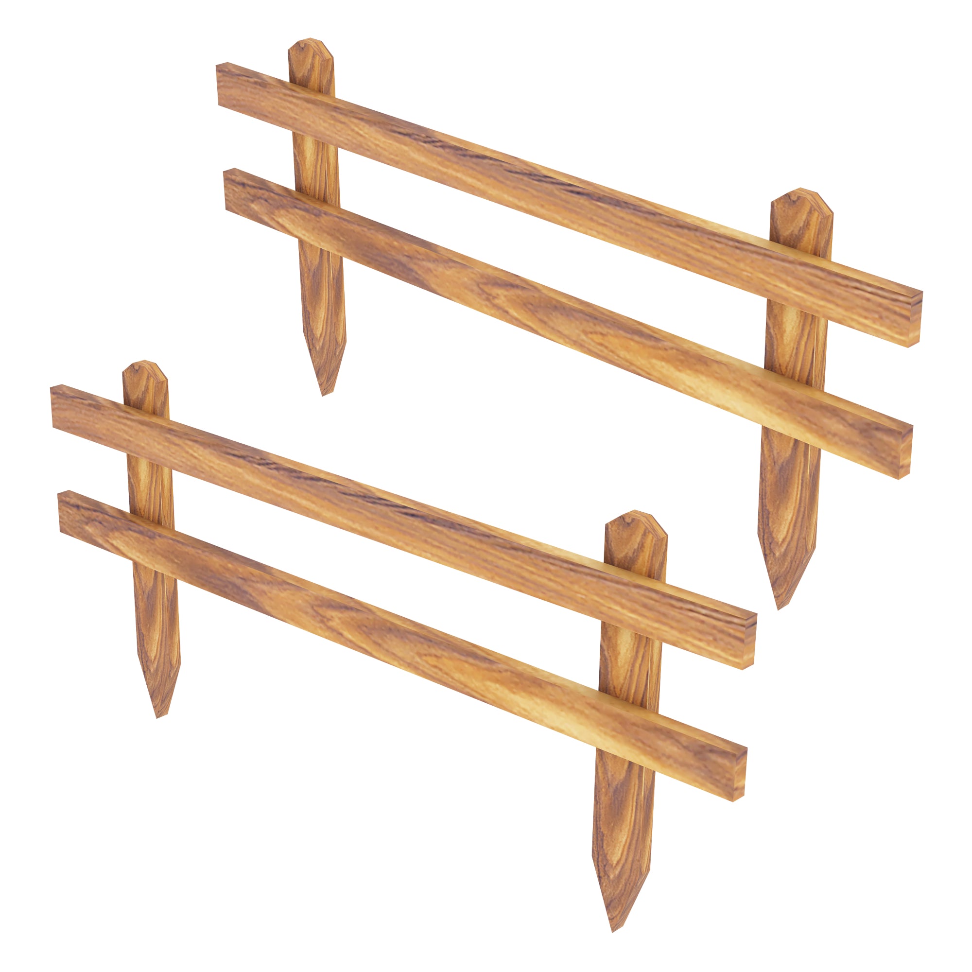 Bordure da Giardino 'Krölpa' in Set da 2 Pezzi Bordo per Aiuole Bordo per Prato in Legno di Pino 2x 100 cm - color