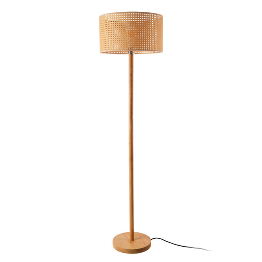 Lampada da Terra Rochdale con Paralume Cilindrico in Rattan lux.pro
