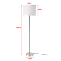 Lampada da Terra Tamworth con Paralume Cilindrico Bianco - lux.pro